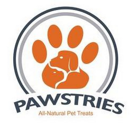 PAWSTRIES ALL-NATURAL PET TREATS logo