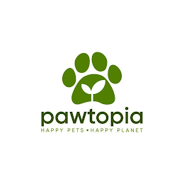PAWTOPIA HAPPY PETS HAPPY PLANET logo