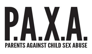 P.A.X.A. PARENTS AGAINST CHILD SEX ABUSE logo