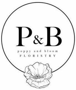 P&B POPPY AND BLOOM FLORISTRY logo