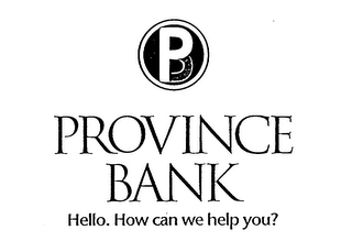 PB PROVINCE BANK HELLO. HOW CAN WE HELP YOU? logo