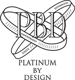 PBD PLATINUM BY DESIGN EMPOWERMENT UNITY SISTERHOOD logo