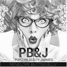 PB&J POPCORN.BEAUTY.JAMMIES. PENELOPE BUTTERJELLY logo