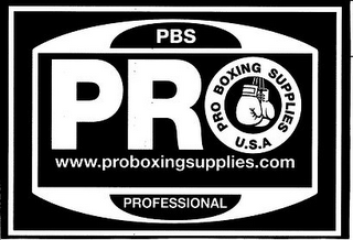 PBS PRO PRO BOXING SUPPLIES U.S.A WWW.PROBOXINGSUPPLIES.COM PROFESSIONAL logo