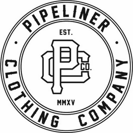 PC CO. EST. MMXV PIPELINER CLOTHING COMPANY logo