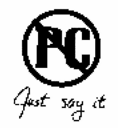 PC JUST SAY IT logo