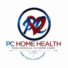PC PC HOME HEALTH NON-MEDICAL IN HOME CARE YOUR FAMILY IS OUR FAMILY logo