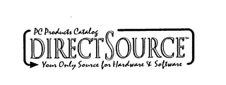 PC PRODUCTS CATALOG DIRECT SOURCE YOUR ONLY SOURCE FOR HARDWARE & SOFTWARE logo