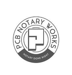 PCB NOTARY WORKS P NOTARY DONE RIGHT logo