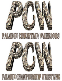 PCW PALADIN CHAMPIONSHIP WRESTLING PCW PALADIN CHRISTIAN WARRIORS logo