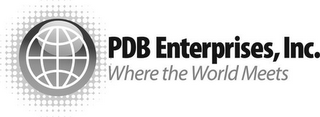 PDB ENTERPRISES, INC. WHERE THE WORLD MEETS logo