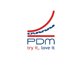 PDM TRY IT, LOVE IT logo
