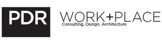PDR WORK+PLACE CONSULTING DESIGN ARCHITECTURE logo
