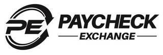 PE PAYCHECK EXCHANGE logo