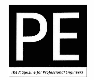 PE THE MAGAZINE FOR PROFESSIONAL ENGINEERS logo