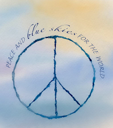 PEACE AND BLUE SKIES FOR THE WORLD logo