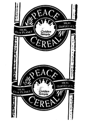 PEACE CEREAL GOLDEN TEMPLE HEAL OUR PLANET HEAL OURSELVES logo
