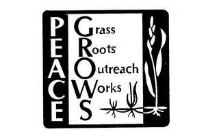 PEACE GROWS GRASS ROOTS OUTREACH WORKS logo
