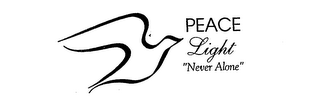 PEACE LIGHT "NEVER ALONE" logo