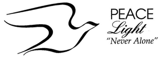 PEACE LIGHT "NEVER ALONE" logo