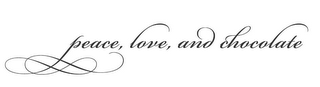 PEACE, LOVE, AND CHOCOLATE logo