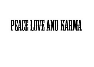 PEACE LOVE AND KARMA logo