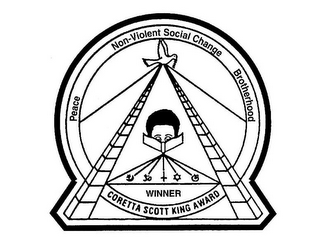 PEACE NON-VIOLENT SOCIAL CHANGE BROTHERHOOD WINNER CORETTA SCOTT KING AWARD logo