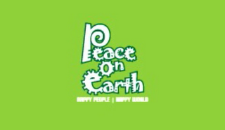 PEACE ON EARTH, HAPPY PEOPLE, HAPPY WORLD logo