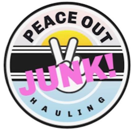 PEACE OUT JUNK! HAULING logo