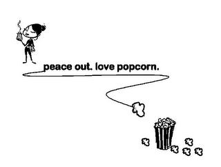PEACE OUT. LOVE POPCORN. logo