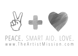 + PEACE. SMART AID. LOVE. WWW.THEARTISTMISSION.COM logo