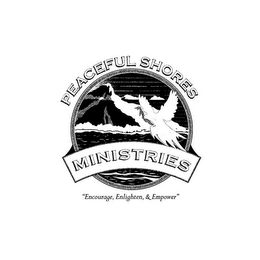 PEACEFUL SHORES MINISTRIES "ENCOURAGE, ENLIGHTEN, & EMPOWER" logo