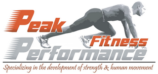 PEAK FITNESS PERFORMANCE SPECIALING IN THE DEVELOPMENT OF STRENGTH & HUMAN MOVEMENT logo