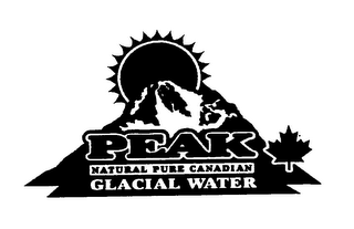 PEAK NATURAL PURE CANADIAN GLACIAL WATER logo