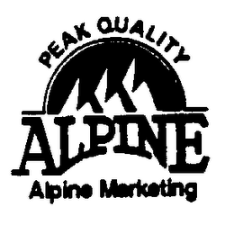 PEAK QUALITY ALPINE ALPINE MARKETING logo