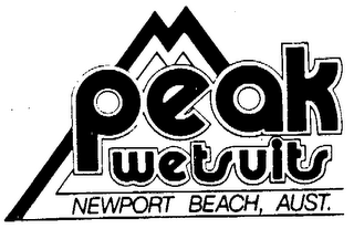 PEAK WETSUITS NEWPORT BEACH, AUST. logo