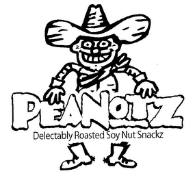 PEANOTZ DELECTABLY ROASTED SOY NUT SNACKZ logo