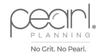 PEARL PLANNING NO GRIT. NO PEARL. logo