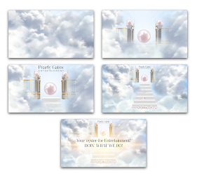 PEARLY GATES ENTERTAINMENT YOUR OYSTER FOR ENTERTAINMENT! DOIN' WHAT WE DO! logo