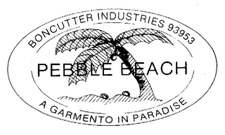 PEBBLE BEACH BONCUTTER INDUSTRIES 93953 A GARMENTO IN PARADISE logo