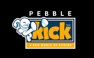 PEBBLE KICK INC. A NEW WORLD OF GAMING logo