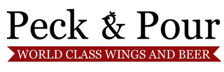 PECK & POUR WORLD CLASS WINGS & BEER logo