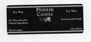 PEDDLER CANDLE SOY WAX SOY WAX AND OTHER NATURAL INGREDIENTS ENVIRONMENTALLY FRIENDLY BURNS LONGER CLEAN BURN logo