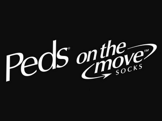 PEDS ON THE MOVE SOCKS logo