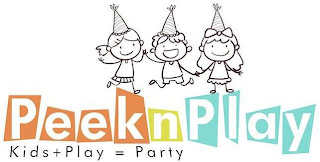 PEEK N PLAY KIDS + PLAY = PARTY logo