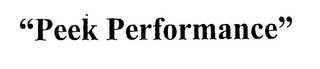"PEEK PERFORMANCE" logo