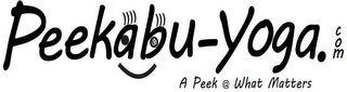PEEKABU YOGA.COM A PEEK AT WHAT MATTERS logo