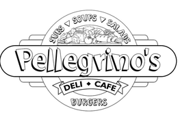PELLEGRINO'S DELI CAFE SUBS SOUPS SALADS BURGERS logo