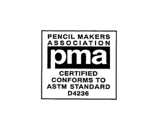 PENCIL MAKERS ASSOCIATION PMA CERTIFIEDCONFORMS TO ASTM STANDARDS D4236 logo
