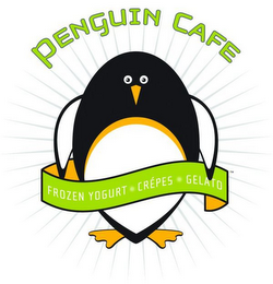 PENGUIN CAFE FORZEN YOGURT CREPES GELATO logo